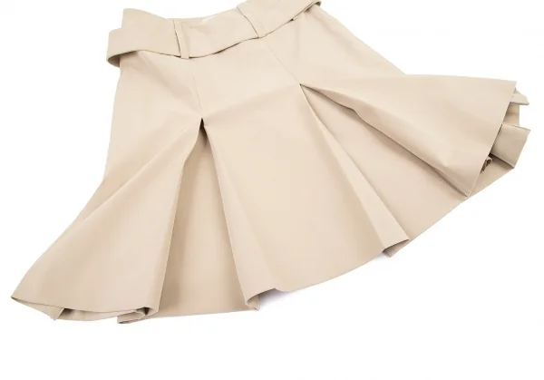 プラダPRADA ポリストレッチベルテッドプリーツスカート ベージュ38 K-82891_007