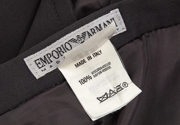 エンポリオアルマーニEMPORIO ARMANI ラウンドヘムレーヨンスカート チャコール38 K-82898_013