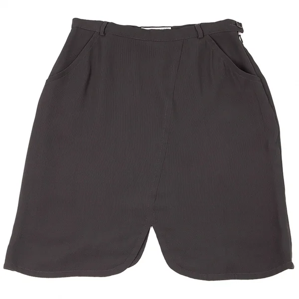 エンポリオアルマーニEMPORIO ARMANI ラウンドヘムレーヨンスカート チャコール38 K-82898_002