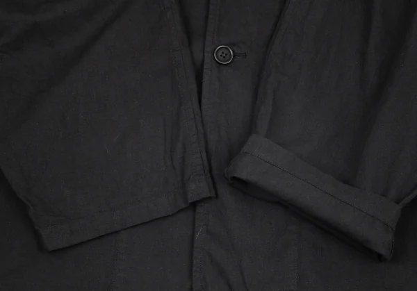 ヨウジヤマモト プールオムYohji Yamamoto POUR HOMME コットン染めラグランジャケット 黒3 K-82943_006