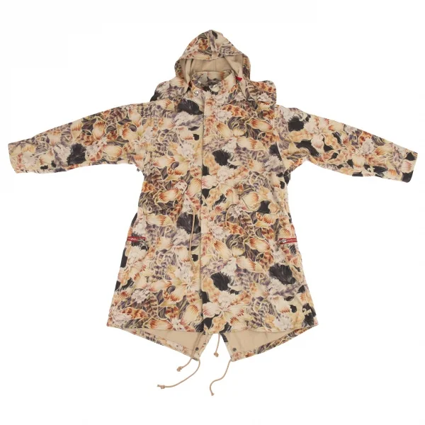 ヨウジヤマモト プールオムYohji Yamamoto POUR HOMME 花柄ウールモッズコート ベージュマルチ3 K-82960_001