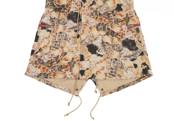 ヨウジヤマモト プールオムYohji Yamamoto POUR HOMME 花柄ウールモッズコート ベージュマルチ3 K-82960_007
