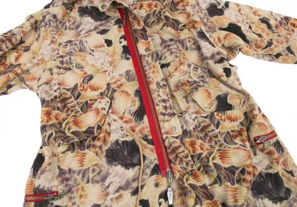 ヨウジヤマモト プールオムYohji Yamamoto POUR HOMME 花柄ウールモッズコート ベージュマルチ3 K-82960_009