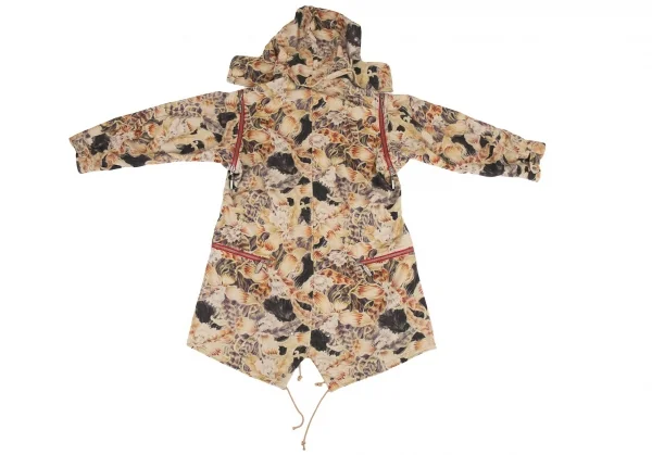 ヨウジヤマモト プールオムYohji Yamamoto POUR HOMME 花柄ウールモッズコート ベージュマルチ3 K-82960_013
