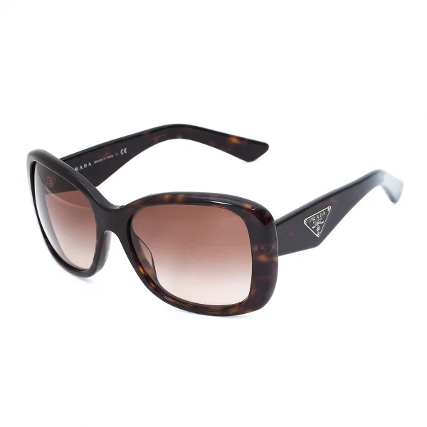 プラダPRADA SPR32P サイドロゴプレートサングラス ブラウン57□17 K-82981_001