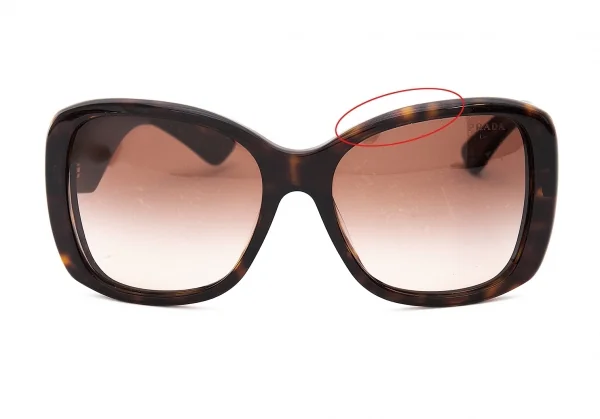 プラダPRADA SPR32P サイドロゴプレートサングラス ブラウン57□17 K-82981_002