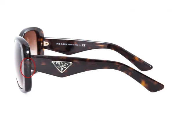 プラダPRADA SPR32P サイドロゴプレートサングラス ブラウン57□17 K-82981_005