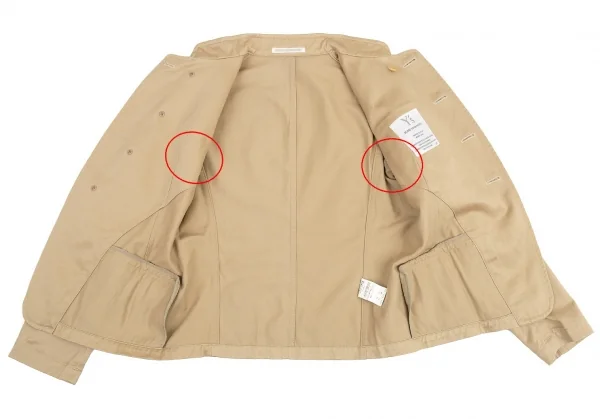 ワイズY's コットンレーヨンスタンドカラージャケット ベージュ2 K-83011_012