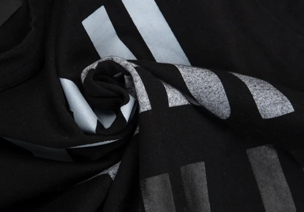 ヨウジヤマモトYohji Yamamoto 製品染めグラデーションタイポグラフィプリントTシャツ 黒3 K-83046_012