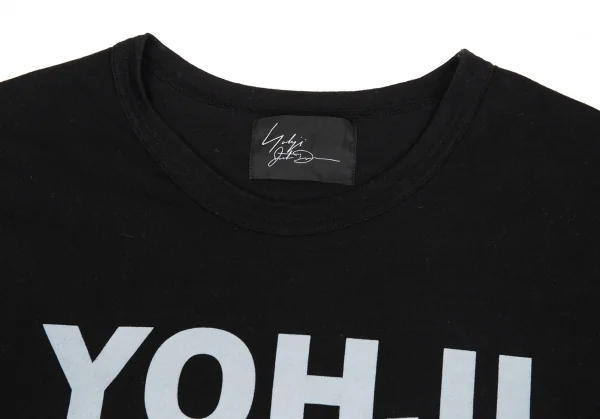 ヨウジヤマモトYohji Yamamoto 製品染めグラデーションタイポグラフィプリントTシャツ 黒3 K-83046_002