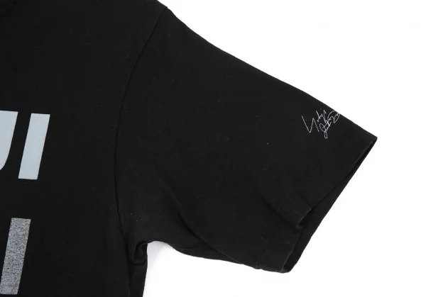 ヨウジヤマモトYohji Yamamoto 製品染めグラデーションタイポグラフィプリントTシャツ 黒3 K-83046_003