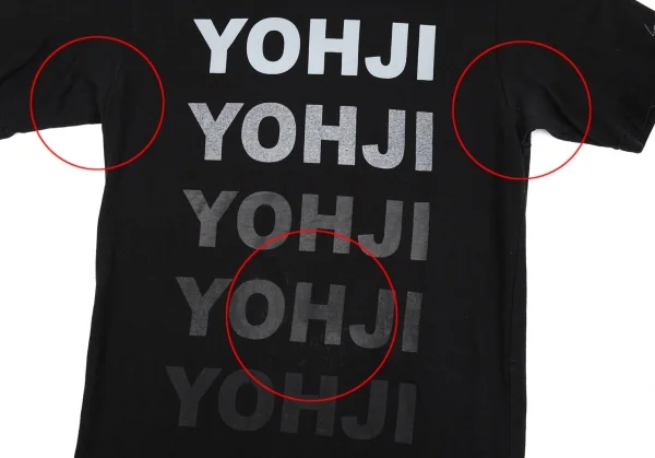 ヨウジヤマモトYohji Yamamoto 製品染めグラデーションタイポグラフィプリントTシャツ 黒3 K-83046_005