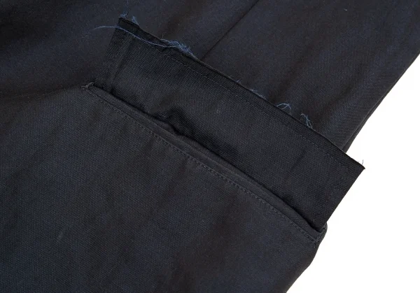 ヨウジヤマモト ノアールYohji Yamamoto NOIR コットンリネンフレンチスリーブピークドラペルロングジャケット 紺1 K-83070_011