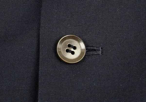 ヨウジヤマモト ノアールYohji Yamamoto NOIR コットンリネンフレンチスリーブピークドラペルロングジャケット 紺1 K-83070_012