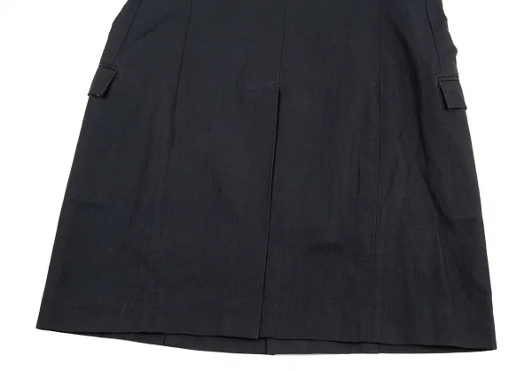 ヨウジヤマモト ノアールYohji Yamamoto NOIR コットンリネンフレンチスリーブピークドラペルロングジャケット 紺1 K-83070_016