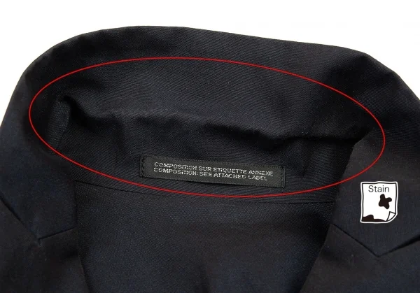 ヨウジヤマモト ノアールYohji Yamamoto NOIR コットンリネンフレンチスリーブピークドラペルロングジャケット 紺1 K-83070_004