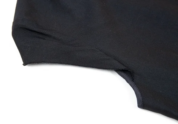 ヨウジヤマモト ノアールYohji Yamamoto NOIR コットンリネンフレンチスリーブピークドラペルロングジャケット 紺1 K-83070_006