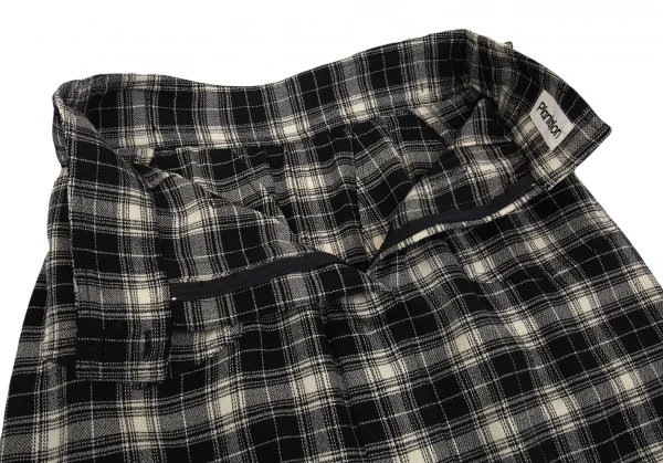 プランテーションPlantation サイドベルトチェックスカート オフ黒M K-83115_011