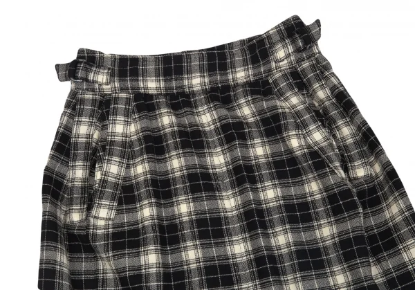 プランテーションPlantation サイドベルトチェックスカート オフ黒M K-83115_003