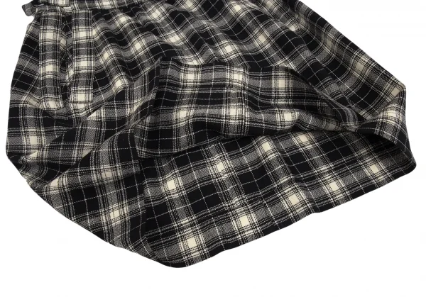 プランテーションPlantation サイドベルトチェックスカート オフ黒M K-83115_007