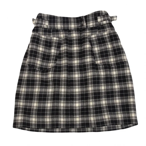 プランテーションPlantation サイドベルトチェックスカート オフ黒M K-83115_008