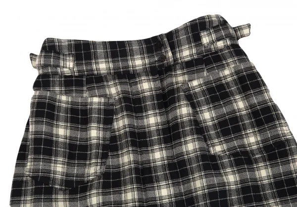 プランテーションPlantation サイドベルトチェックスカート オフ黒M K-83115_009