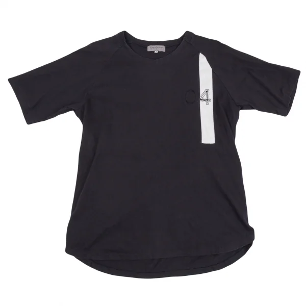 ヨウジヤマモト プールオムYohji Yamamoto POUR HOMME ライン切替ラグランTシャツ 紺3 K-83121_001