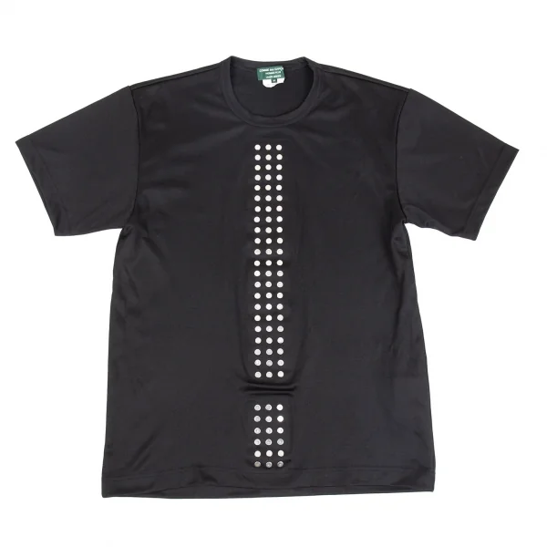 コムデギャルソン オムプリュス エバーグリーンCOMME des GARCONS HOMME PLUS EVER GREEN 裏ピラミッドスタッズメッシュTシャツ 黒M K-83137_001