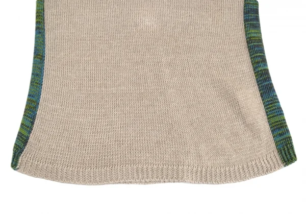 コムデギャルソン オムプリュスCOMME des GARCONS HOMME PLUS リネンサイド切替デザインVネックニット ベージュM位 K-83160_008