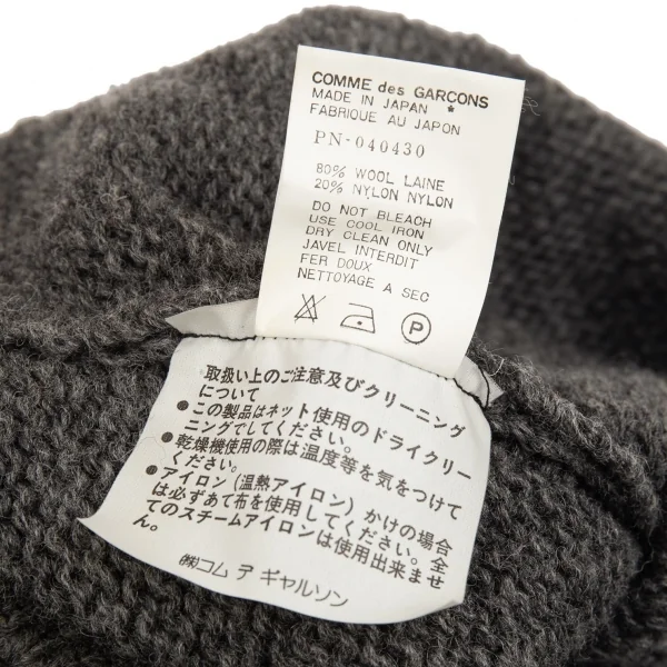 コムデギャルソン オムプリュスCOMME des GARCONS HOMME PLUS バイアス使いローゲージニットセーター グレーM位 K-83162_010