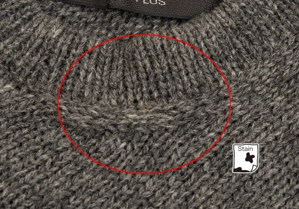 コムデギャルソン オムプリュスCOMME des GARCONS HOMME PLUS バイアス使いローゲージニットセーター グレーM位 K-83162_003