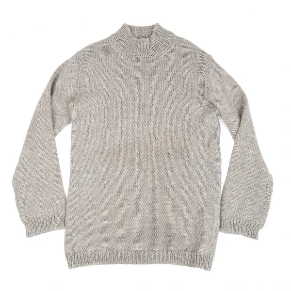 コムデギャルソン オムプリュスCOMME des GARCONS HOMME PLUS ビッグシルエットハイネックアルパカニットセーター ライトグレーM位 K-83163_001