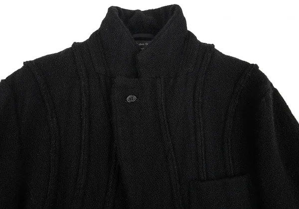 コムデギャルソン オムプリュスCOMME des GARCONS HOMME PLUS ウール製品染めカーブ切替ジャケット 黒L K-83175_003