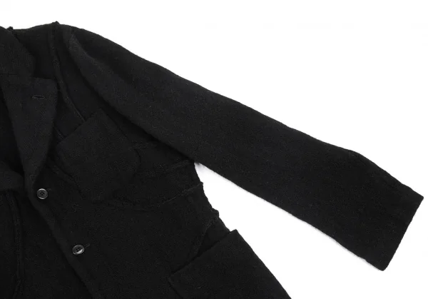 コムデギャルソン オムプリュスCOMME des GARCONS HOMME PLUS ウール製品染めカーブ切替ジャケット 黒L K-83175_008