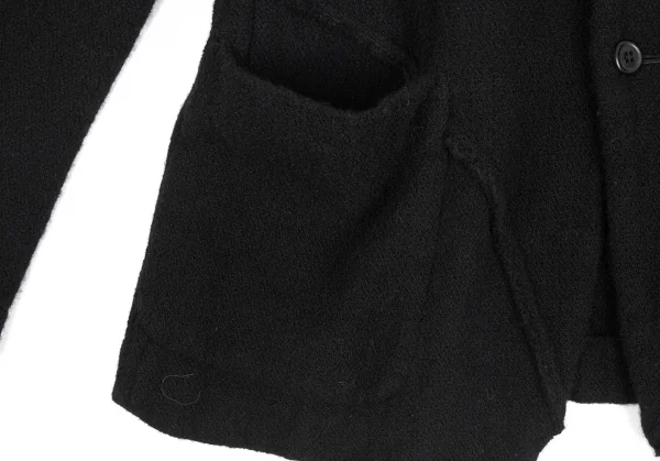 コムデギャルソン オムプリュスCOMME des GARCONS HOMME PLUS ウール製品染めカーブ切替ジャケット 黒L K-83175_011