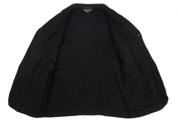 コムデギャルソン オムプリュスCOMME des GARCONS HOMME PLUS ウール製品染めカーブ切替ジャケット 黒L K-83175_012