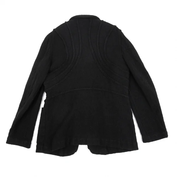 コムデギャルソン オムプリュスCOMME des GARCONS HOMME PLUS ウール製品染めカーブ切替ジャケット 黒L K-83175_013
