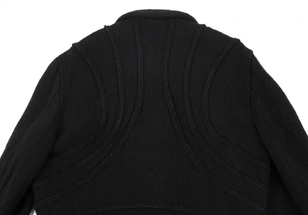 コムデギャルソン オムプリュスCOMME des GARCONS HOMME PLUS ウール製品染めカーブ切替ジャケット 黒L K-83175_014