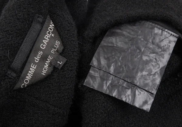 コムデギャルソン オムプリュスCOMME des GARCONS HOMME PLUS ウール製品染めカーブ切替ジャケット 黒L K-83175_018
