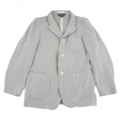 コムデギャルソン オムプリュスCOMME des GARCONS HOMME PLUS エステルツイル縮絨パッチポケットジャケット 白黒