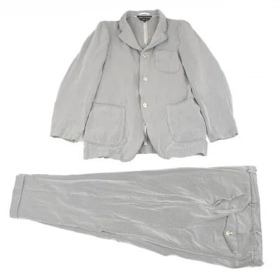 コムデギャルソン オムプリュスCOMME des GARCONS HOMME PLUS エステルツイル縮絨セットアップスーツ 白黒