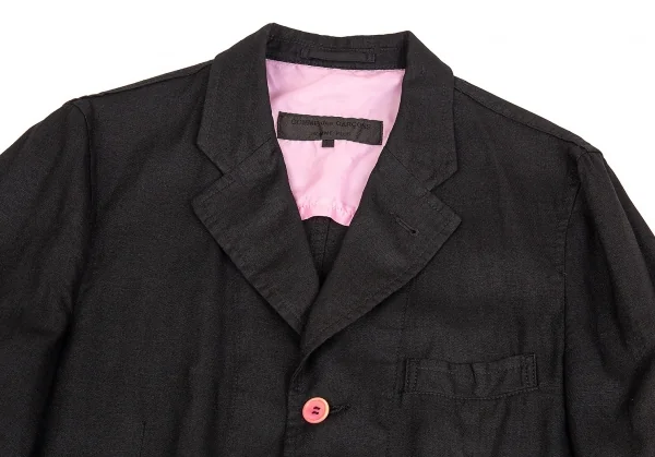 コムデギャルソン オムプリュスCOMME des GARCONS HOMME PLUS ピンクパンサー期リネン3Bジャケット 黒M K-83201_002