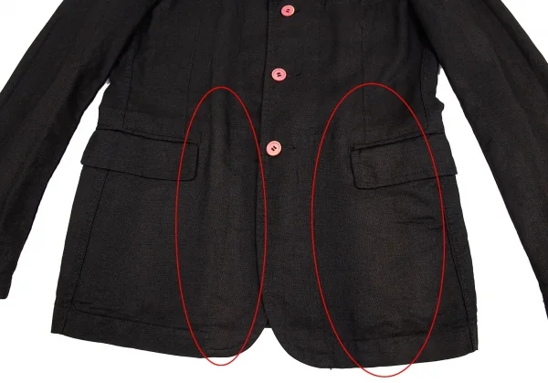 コムデギャルソン オムプリュスCOMME des GARCONS HOMME PLUS ピンクパンサー期リネン3Bジャケット 黒M K-83201_007