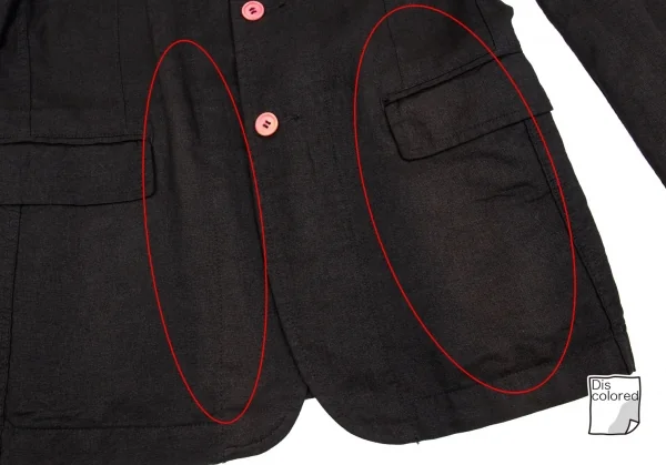 コムデギャルソン オムプリュスCOMME des GARCONS HOMME PLUS ピンクパンサー期リネン3Bジャケット 黒M K-83201_008