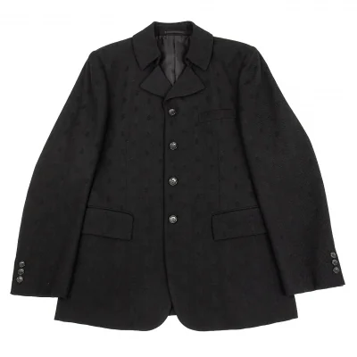 コムデギャルソン オムプリュスCOMME des GARCONS HOMME PLUS エンブレムドビー4Bジャケット 黒