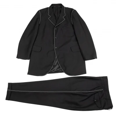 コムデギャルソン オムプリュスCOMME des GARCONS HOMME PLUS エステルギャバステッチセットアップスーツ 黒