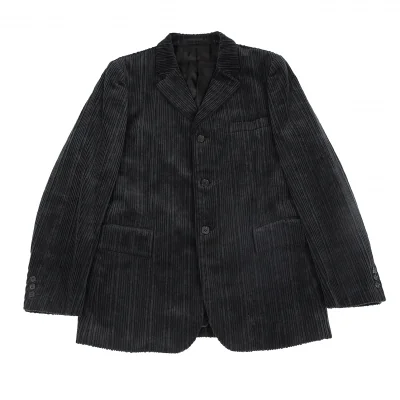 コムデギャルソン オムプリュスCOMME des GARCONS HOMME PLUS 太畝コーデュロイエンボス3Bジャケット 黒