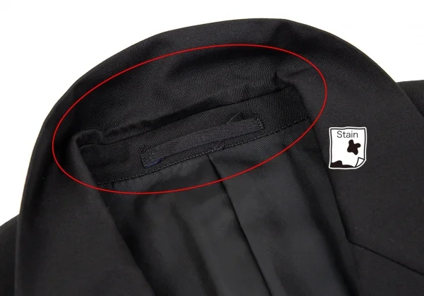 コムデギャルソン オムプリュスCOMME des GARCONS HOMME PLUS ウールギャバフェイクレザーパッチポケットジャケット 黒M K-83249_004