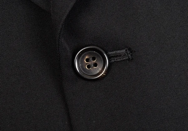 コムデギャルソン オムプリュスCOMME des GARCONS HOMME PLUS ウールギャバフェイクレザーパッチポケットジャケット 黒M K-83249_006