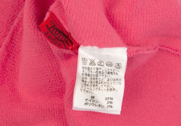 イッセイミヤケ ハートISSEY MIYAKE HaaT ドルマン半袖ハイネックパイルシームレスニット ショッキングピンク2 K-83295_010